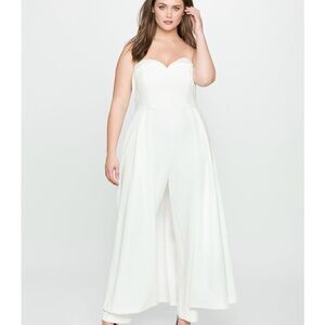 NWT Eloquii Elegant White Strapless Jumpsuit